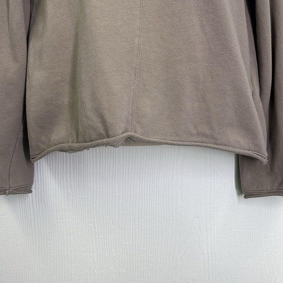 Madewell - Light Grey Crewneck Rolled Hem Crop Long Sleeve Sweatshirt Size XS - Picture 4 of 10